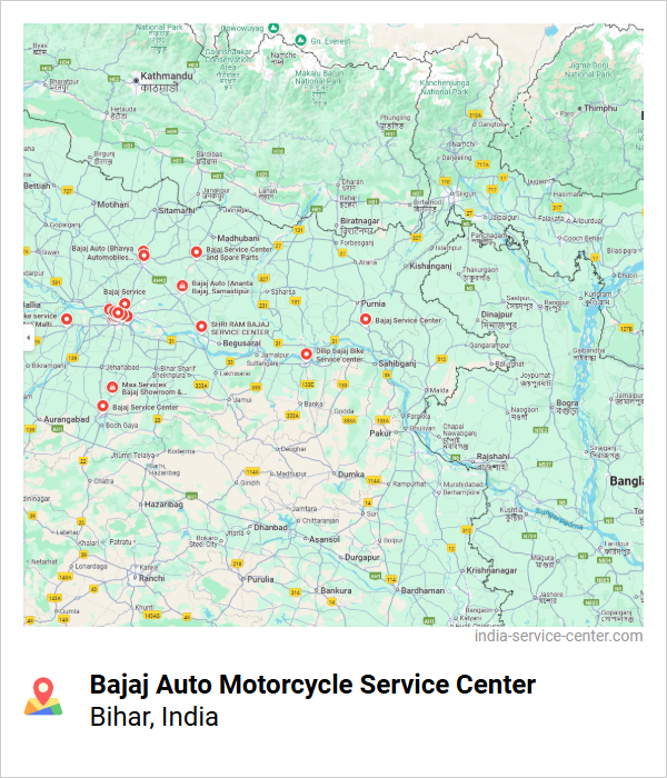 Bajaj Auto Motorcycle Service Center Near Me, Bihar, India