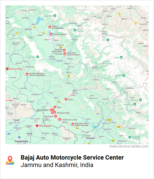 Bajaj Auto Motorcycle Service Center Near Me, Jammu and Kashmir, India