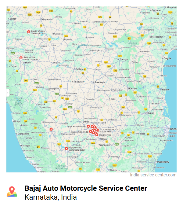 Bajaj Auto Motorcycle Service Center Near Me, Karnataka, India