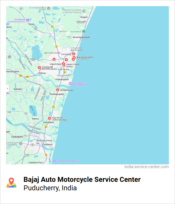 Bajaj Auto Motorcycle Service Center Near Me, Puducherry, India