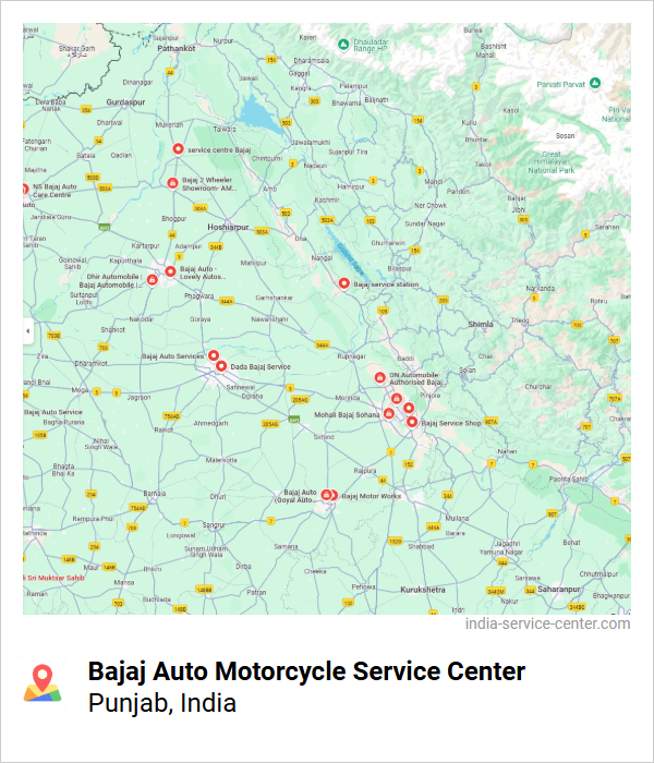 Bajaj Auto Motorcycle Service Center Near Me, Punjab, India