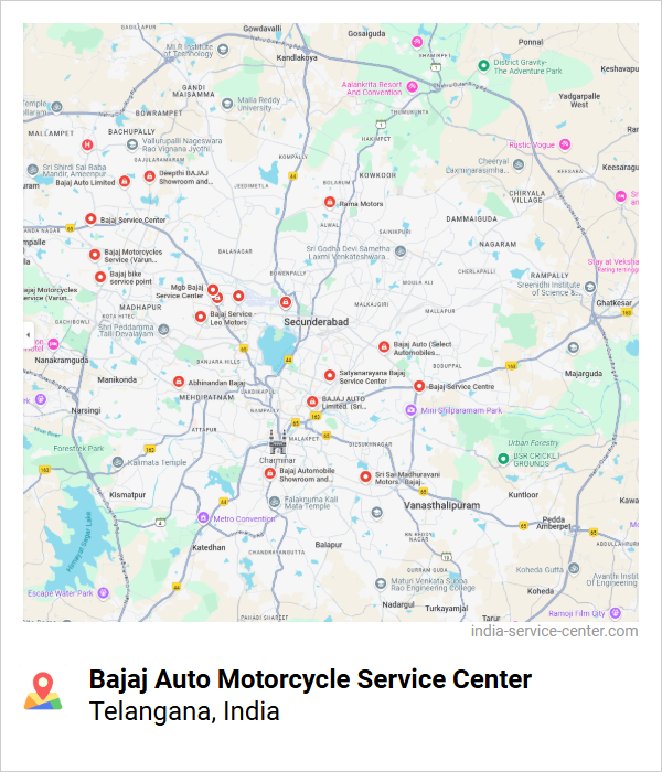 Bajaj Auto Motorcycle Service Center Near Me, Telangana, India