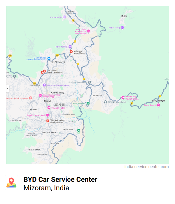 BYD Car Service Center Near Me, Mizoram, India