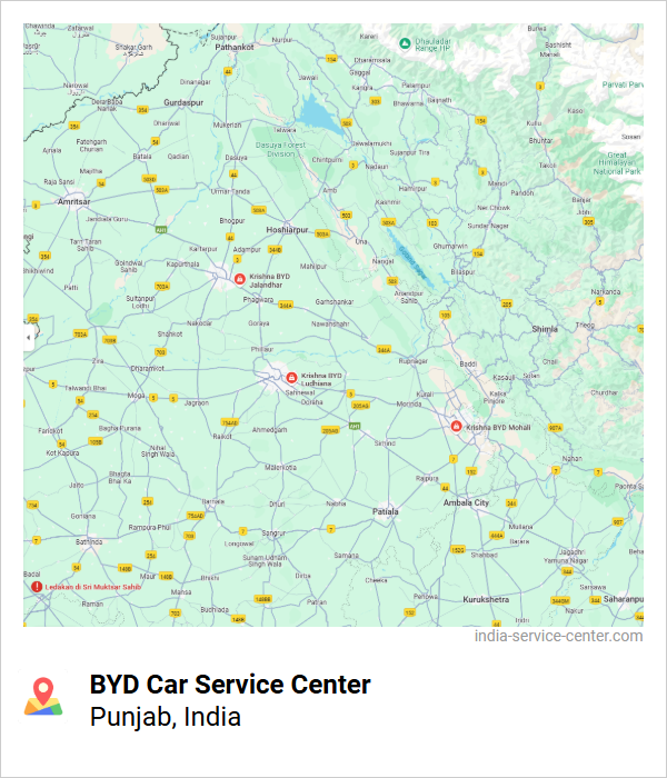 BYD Car Service Center Near Me, Punjab, India
