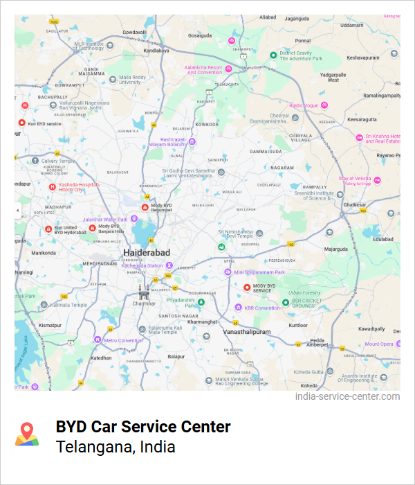 BYD Car Service Center Near Me, Telangana, India