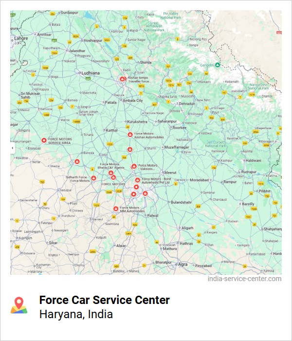 Force Car Service Center Near Me, Haryana, India