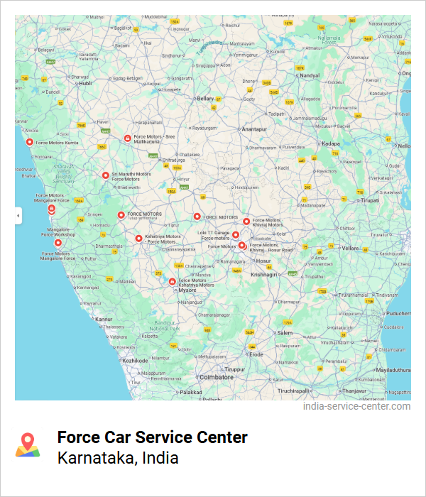Force Car Service Center Near Me, Karnataka, India