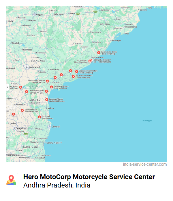 Hero MotoCorp Motorcycle Service Center Near Me, Andhra Pradesh, India