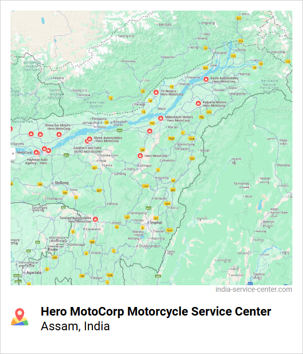 Hero MotoCorp Motorcycle Service Center Near Me, Assam, India