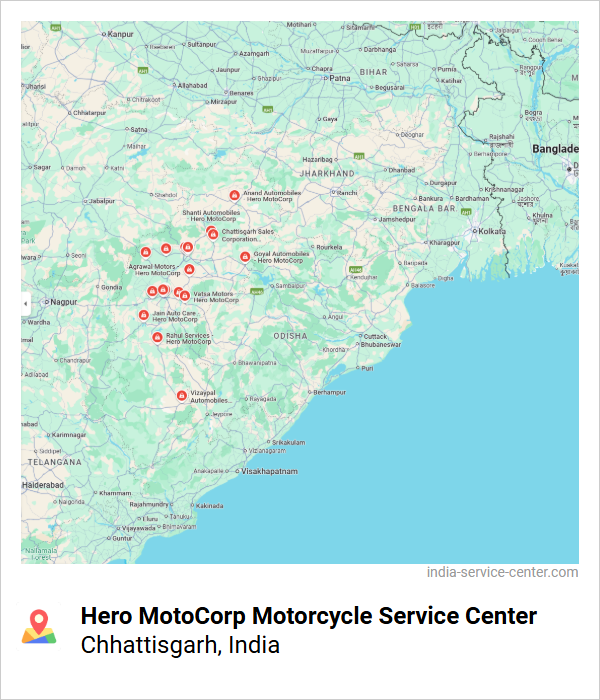 Hero MotoCorp Motorcycle Service Center Near Me, Chhattisgarh, India