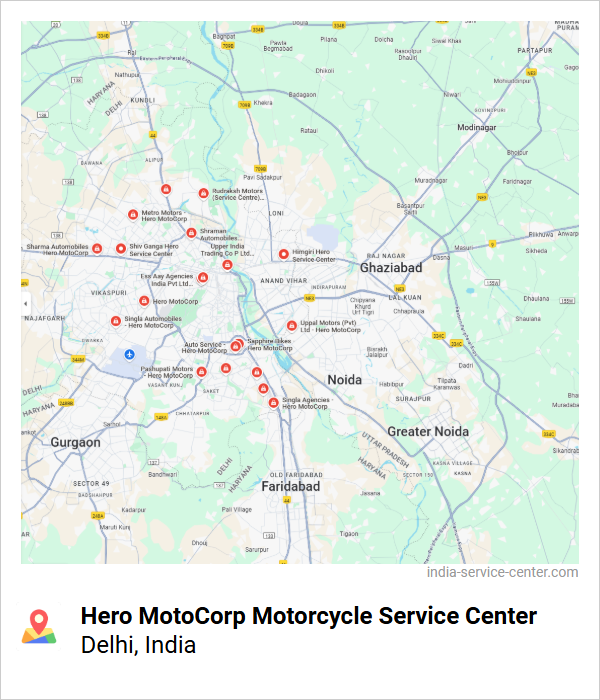 Hero MotoCorp Motorcycle Service Center Near Me, Delhi, India