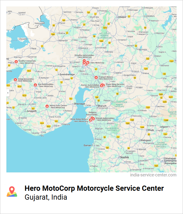 Hero MotoCorp Motorcycle Service Center Near Me, Gujarat, India