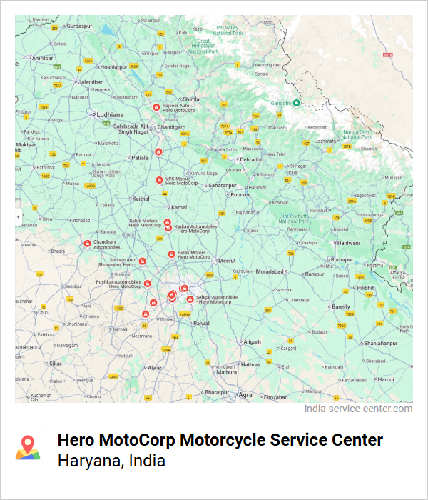 Hero MotoCorp Motorcycle Service Center Near Me, Haryana, India