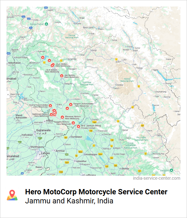 Hero MotoCorp Motorcycle Service Center Near Me, Jammu and Kashmir, India