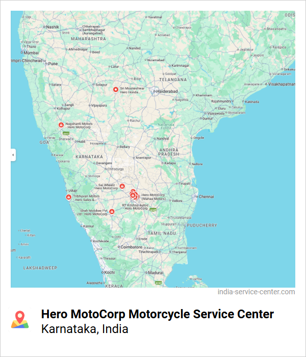 Hero MotoCorp Motorcycle Service Center Near Me, Karnataka, India