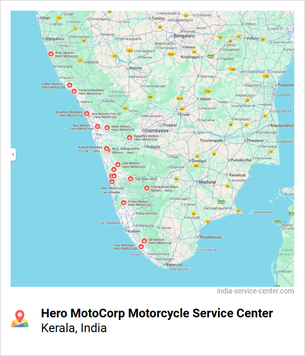 Hero MotoCorp Motorcycle Service Center Near Me, Kerala, India