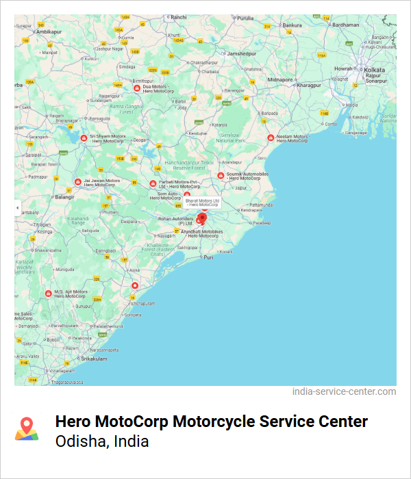 Hero MotoCorp Motorcycle Service Center Near Me, Odisha, India