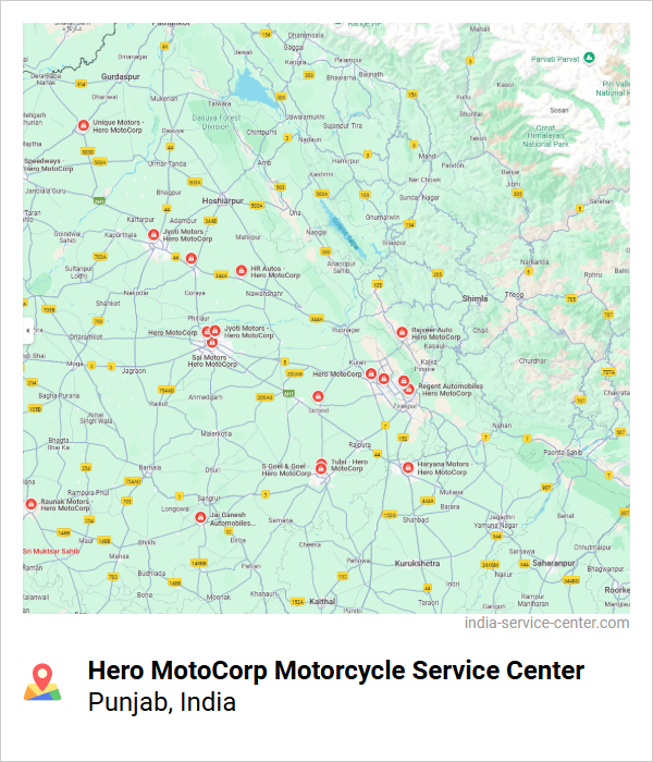 Hero MotoCorp Motorcycle Service Center Near Me, Punjab, India