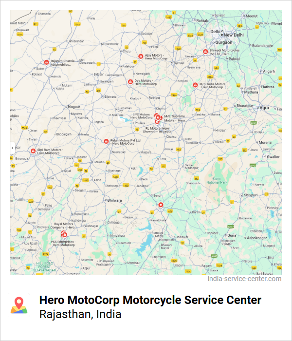 Hero MotoCorp Motorcycle Service Center Near Me, Rajasthan, India