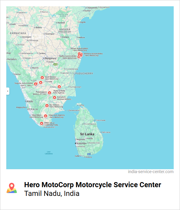 Hero MotoCorp Motorcycle Service Center Near Me, Tamil Nadu, India