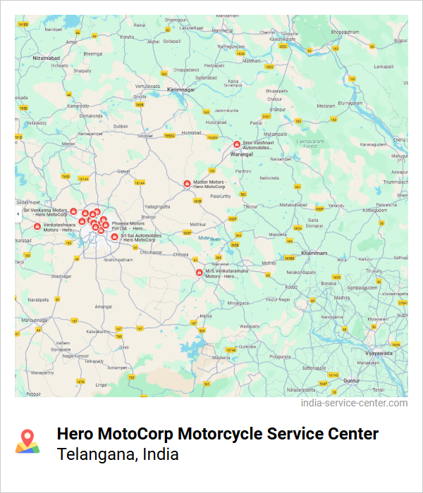 Hero MotoCorp Motorcycle Service Center Near Me, Telangana, India