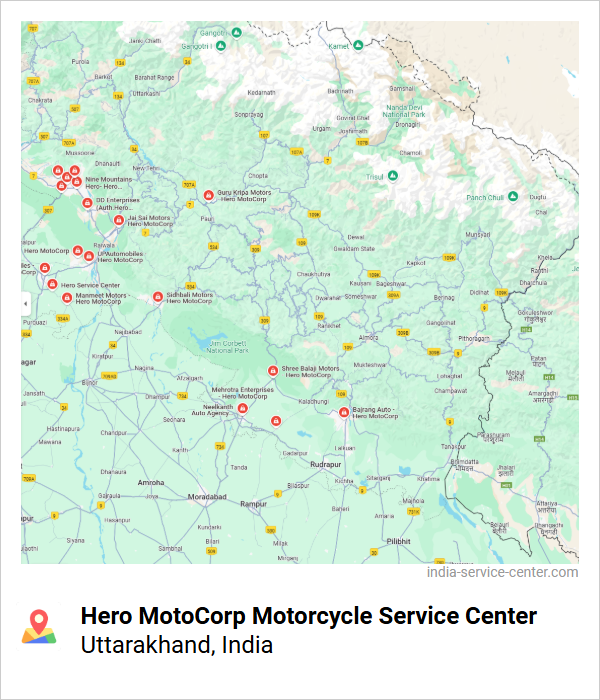 Hero MotoCorp Motorcycle Service Center Near Me, Uttarakhand, India
