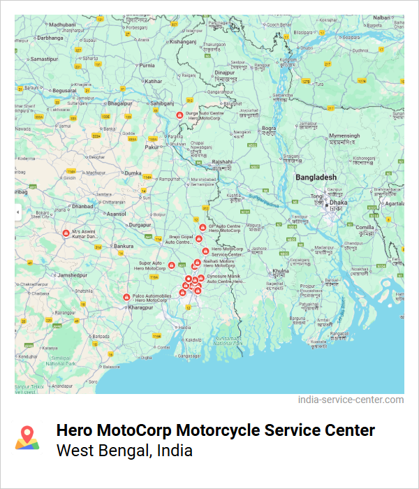 Hero MotoCorp Motorcycle Service Center Near Me, West Bengal, India