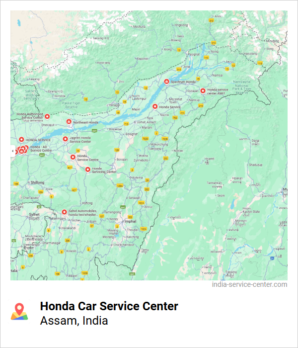 Honda Car Service Center Near Me, Assam, India