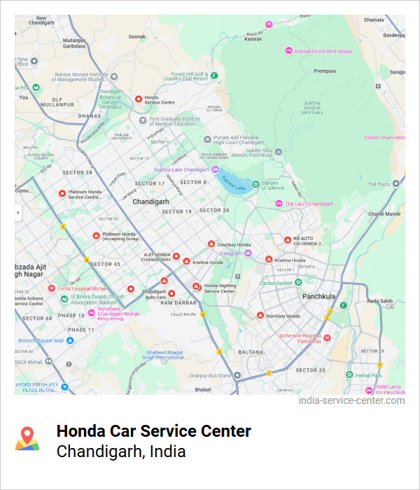 Honda Car Service Center Near Me, Chandigarh, India