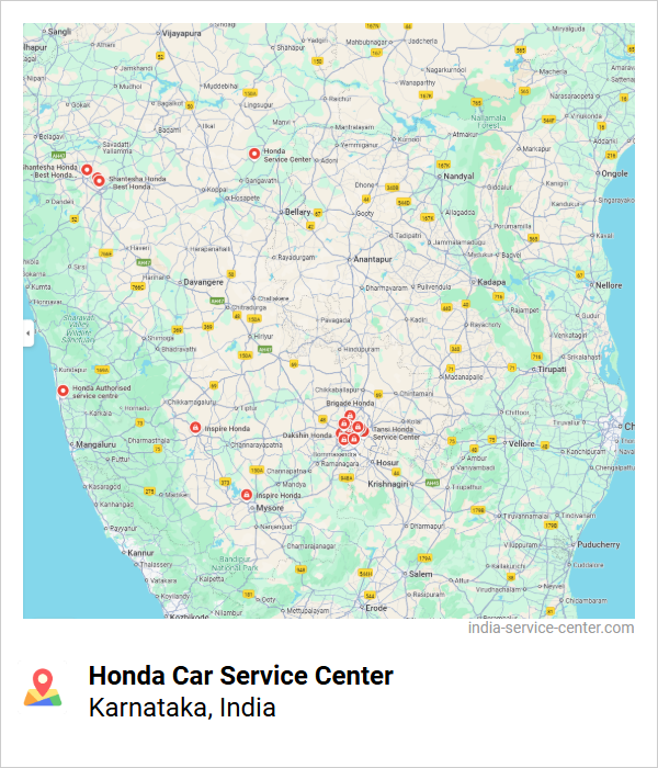 Honda Car Service Center Near Me, Karnataka, India