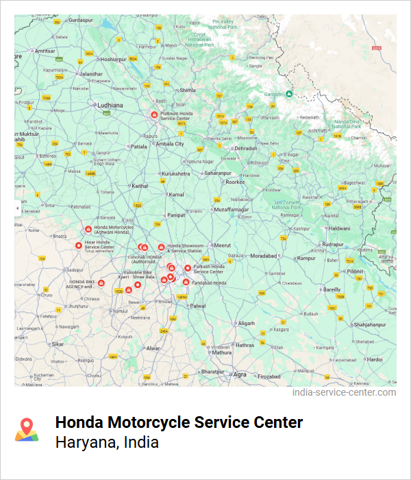 Honda Motorcycle Service Center Near Me, Haryana, India
