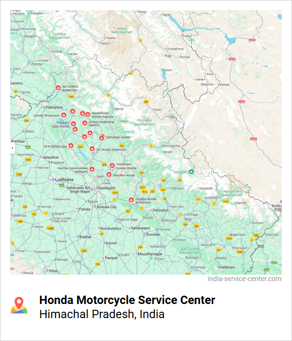 Honda Motorcycle Service Center Near Me, Himachal Pradesh, India