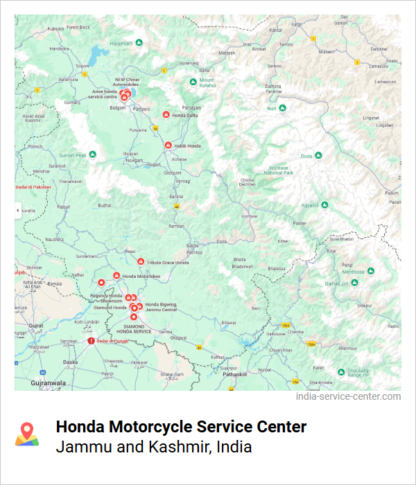 Honda Motorcycle Service Center Near Me, Jammu and Kashmir, India
