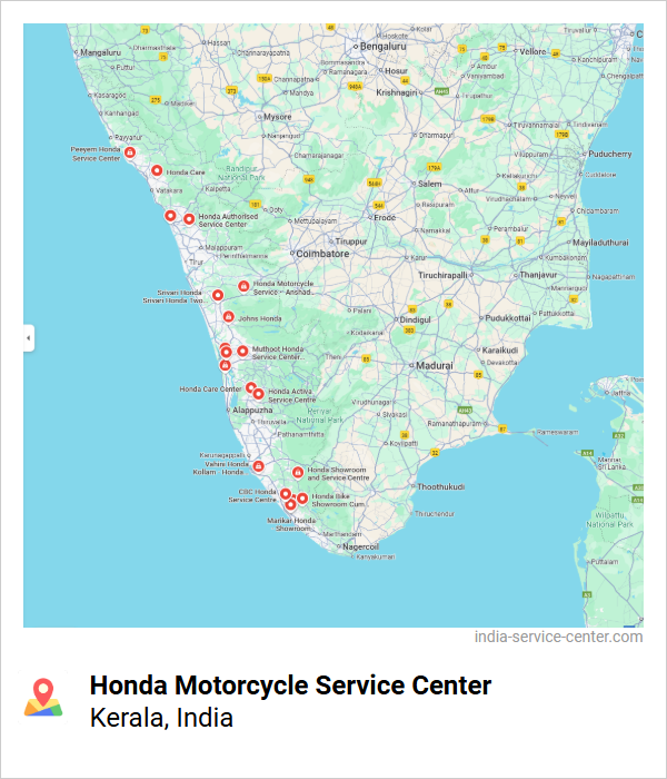 Honda Motorcycle Service Center Near Me, Kerala, India