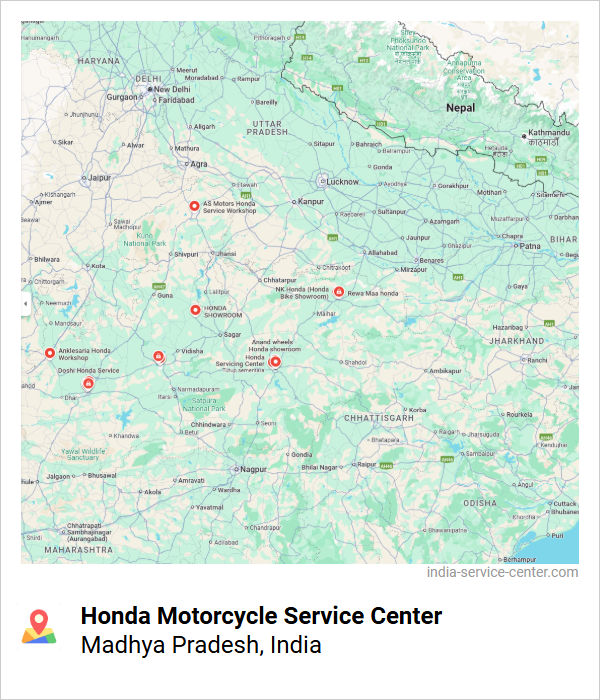 Honda Motorcycle Service Center Near Me, Madhya Pradesh, India