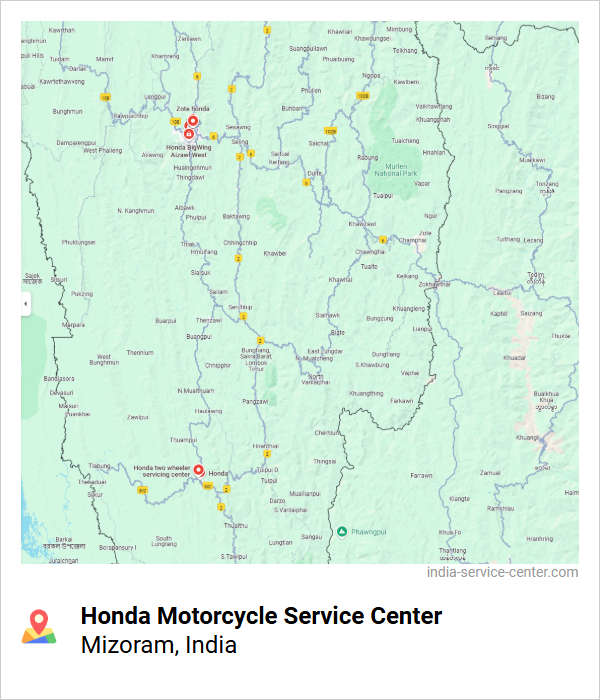 Honda Motorcycle Service Center Near Me, Mizoram, India