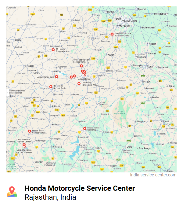 Honda Motorcycle Service Center Near Me, Rajasthan, India