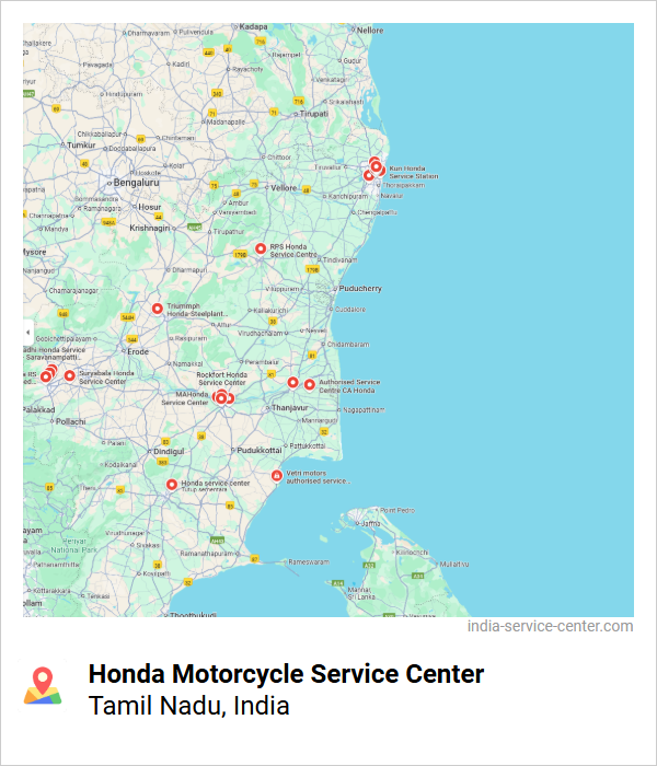 Honda Motorcycle Service Center Near Me, Tamil Nadu, India