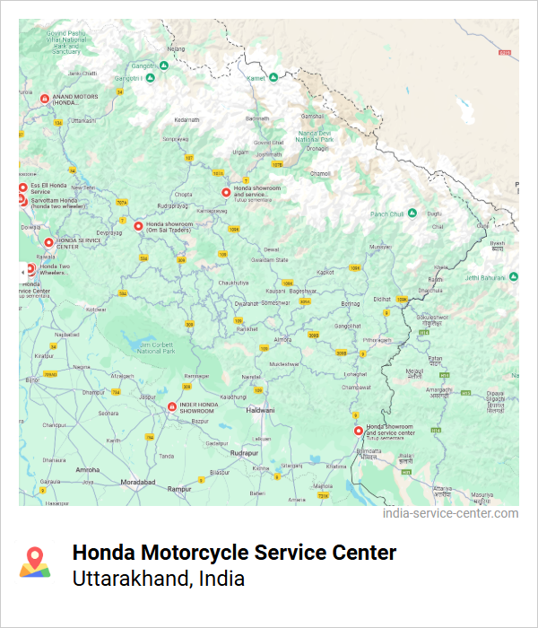 Honda Motorcycle Service Center Near Me, Uttarakhand, India