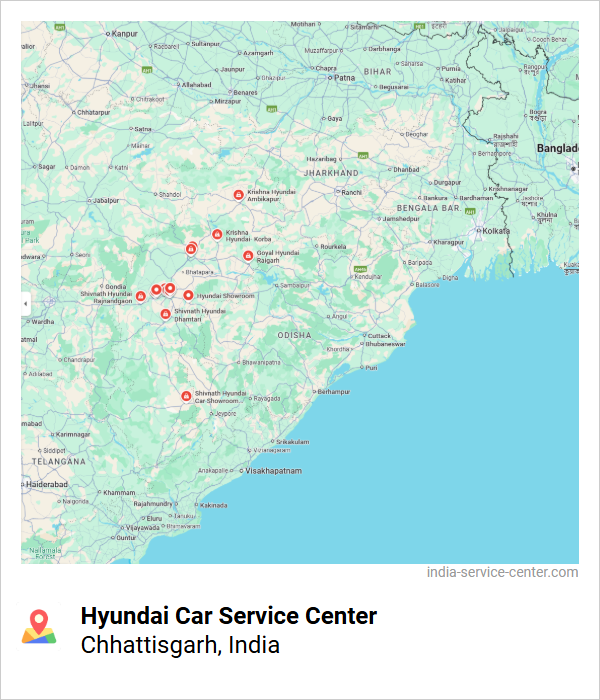 Hyundai Car Service Center Near Me, Chhattisgarh, India