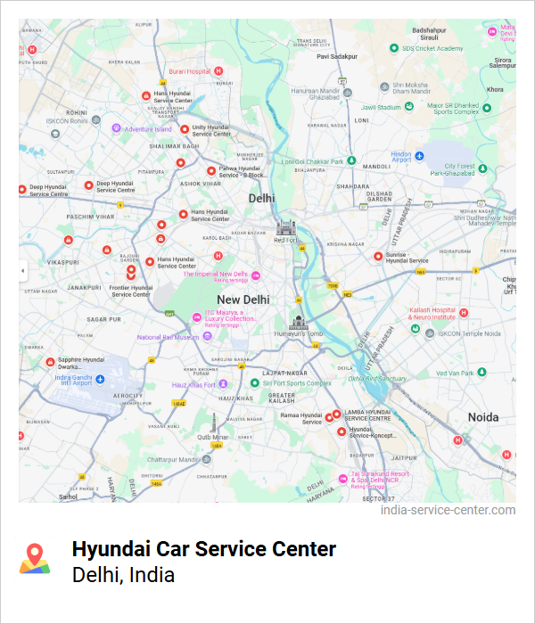 Hyundai Car Service Center Near Me, Delhi, India