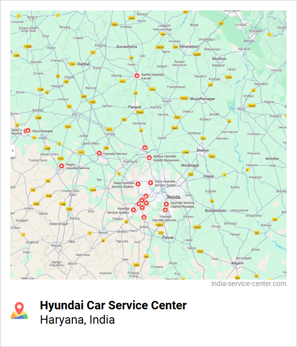 Hyundai Car Service Center Near Me, Haryana, India
