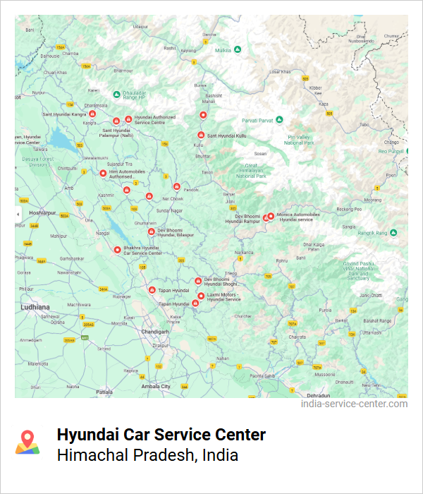 Hyundai Car Service Center Near Me, Himachal Pradesh, India