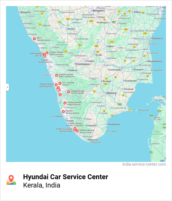Hyundai Car Service Center Near Me, Kerala, India