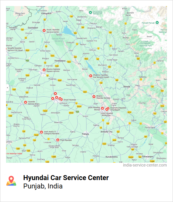 Hyundai Car Service Center Near Me, Punjab, India