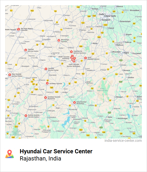Hyundai Car Service Center Near Me, Rajasthan, India