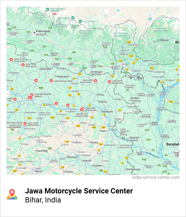 Jawa Motorcycle Service Center Near Me, Bihar, India