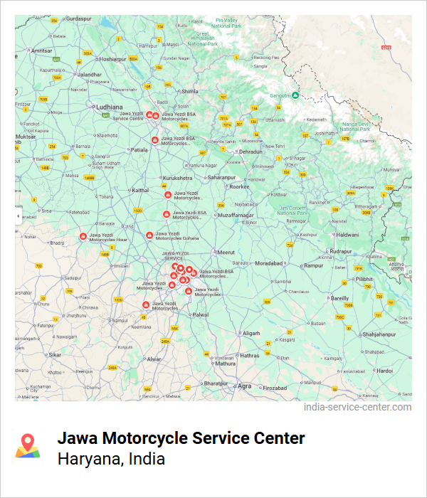 Jawa Motorcycle Service Center Near Me, Haryana, India