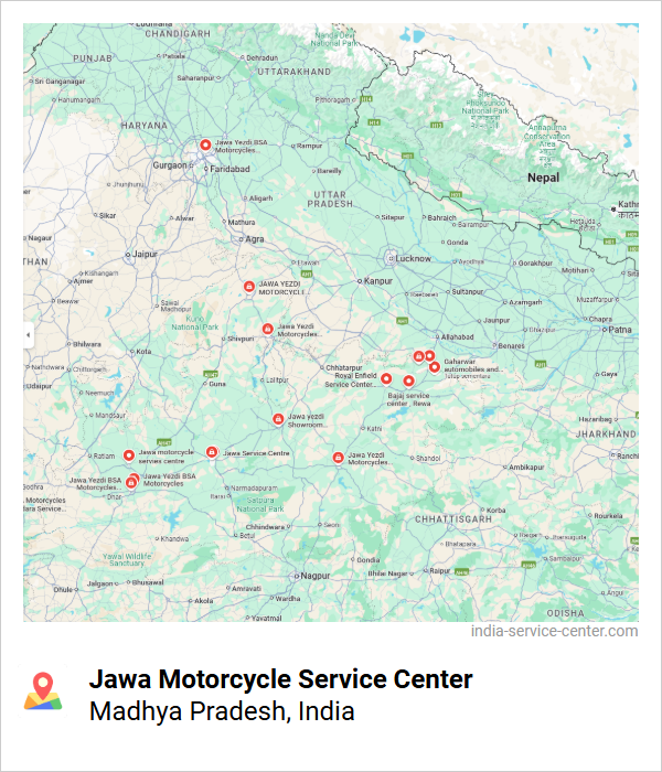 Jawa Motorcycle Service Center Near Me, Madhya Pradesh, India