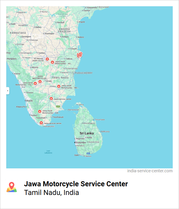 Jawa Motorcycle Service Center Near Me, Tamil Nadu, India